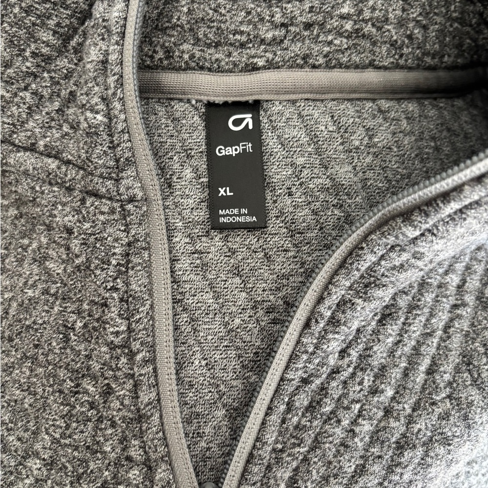 GAP Gray Textured Half-Zip Pullover - image 5